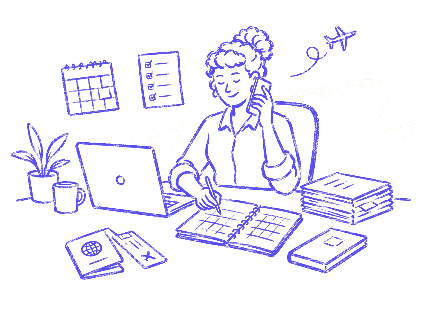 A traveler submitting trip details